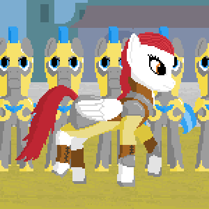 Size: 300x300 | Tagged: animated, armor, artist:gawbox, derpibooru import, guard, guardsmare, oc, pixel art, royal guard, safe, walk cycle, walking