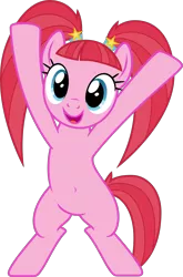 Size: 2070x3141 | Tagged: safe, artist:cheezedoodle96, artist:luckreza8, derpibooru import, edit, vector edit, pacific glow, earth pony, pony, the saddle row review, .svg available, absurd resolution, belly button, bipedal, cute, dancer, dancing, female, glowbetes, inkscape, mare, nude edit, open mouth, rave, simple background, solo, svg, transparent background, vector
