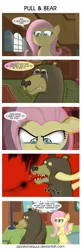 Size: 1675x5200 | Tagged: safe, artist:zsparkonequus, derpibooru import, fluttershy, harry, bear, pegasus, pony, absurd resolution, bait and switch, colored pupils, comic, dialogue, female, implied murder, mare