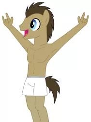 Size: 4736x6296 | Tagged: absurd resolution, anthro, armpits, bare chest, belly button, clothes, derpibooru import, doctor whooves, pants, safe, solo, time turner, topless, winner