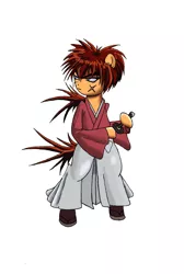 Size: 2034x3023 | Tagged: safe, artist:minguilon, derpibooru import, ponified, pony, bipedal, kenshin himura, solo, sword, weapon