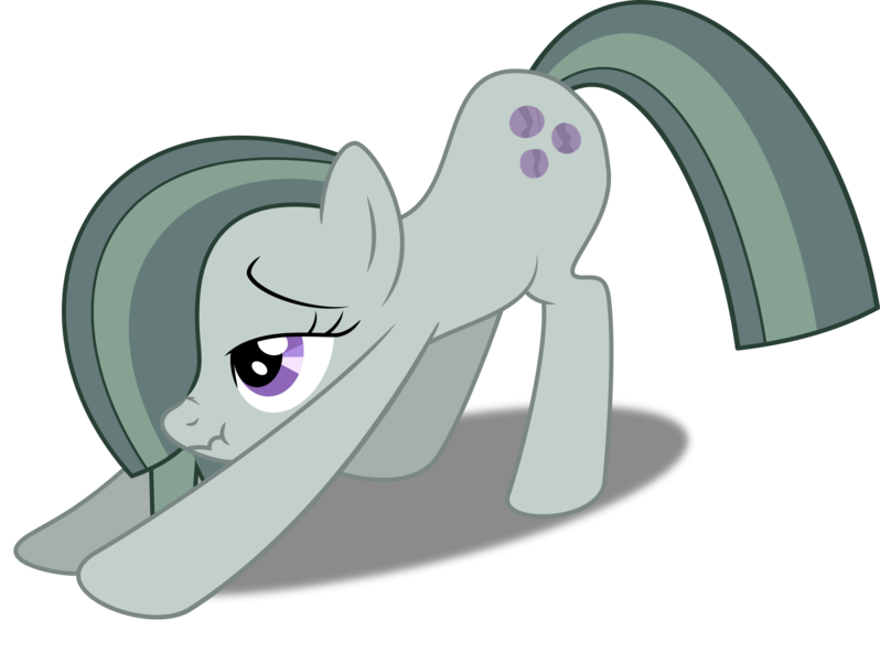 Size: 2817x2118 | Tagged: safe, artist:adog0718, derpibooru import, marble pie, earth pony, pony, ass up, female, iwtcird, mare, meme, nose wrinkle, scrunchy face, simple background, solo, stretching, transparent background, vector