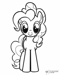 Size: 640x800 | Tagged: safe, derpibooru import, pinkie pie, coloring page, lineart, official, solo