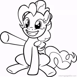 Size: 800x800 | Tagged: safe, derpibooru import, pinkie pie, coloring page, lineart, official, solo