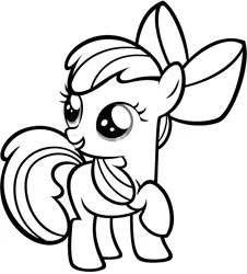 Size: 800x885 | Tagged: safe, derpibooru import, apple bloom, coloring page, lineart, official, solo