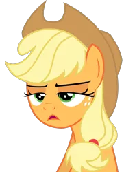 Size: 1897x2613 | Tagged: applejack, applejack is not amused, artist:sketchmcreations, cowboy hat, derpibooru import, hat, inkscape, open mouth, safe, simple background, solo, stetson, the saddle row review, transparent background, unamused, vector