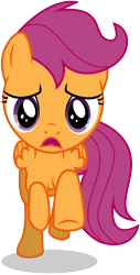 Size: 2946x5793 | Tagged: artist:caliazian, derpibooru import, one bad apple, open mouth, safe, scootaloo, simple background, solo, transparent background, vector