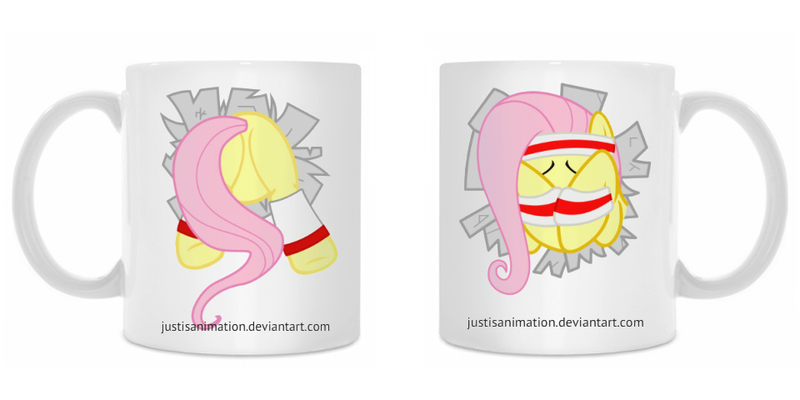 Size: 960x480 | Tagged: artist:justisanimation, derpibooru import, hurricane fluttershy, mug, print, redraw, safe, simple background, vector, white background