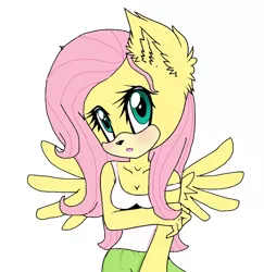 Size: 882x906 | Tagged: safe, artist:diamond--rose, artist:mikethelynx3000, derpibooru import, fluttershy, anthro, equestria girls outfit, solo, sonicified, sonic the hedgehog (series)