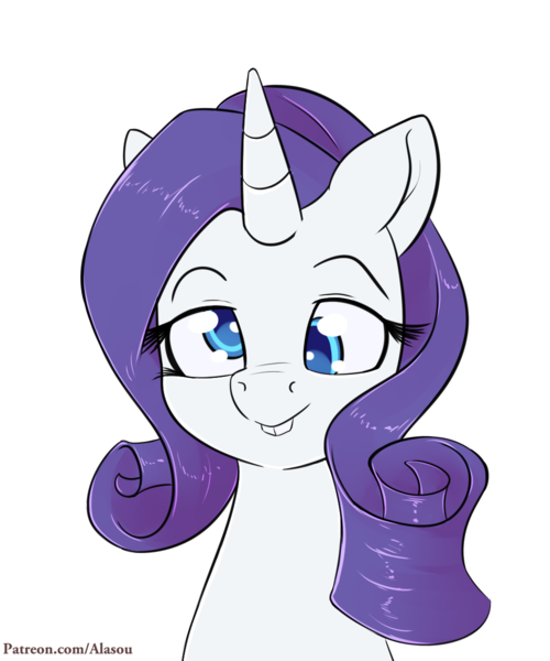 Size: 1000x1200 | Tagged: safe, artist:alasou, deleted from derpibooru, derpibooru import, rarity, pony, bucktooth, cute, derp, patreon, raribetes, silly, silly pony, simple background, solo, transparent background, wall eyed