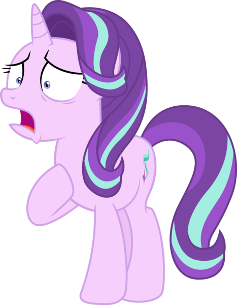 Size: 5275x6779 | Tagged: absurd resolution, adobe illustrator, artist:illumnious, betrayal, derpibooru import, heartbreak, no second prances, open mouth, ouch, raised hoof, safe, shocked, simple background, solo, starlight glimmer, transparent background, vector