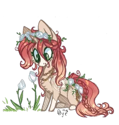 Size: 542x572 | Tagged: safe, artist:tenebristayga, derpibooru import, oc, unofficial characters only, pony, unicorn, chest fluff, flower, flower in hair, simple background, solo, transparent background, wreath