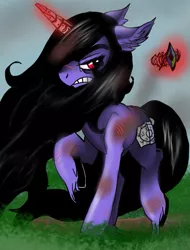 Size: 891x1174 | Tagged: safe, artist:brainiac, derpibooru import, oc, oc:brainiac, unofficial characters only, earth pony, pony, blood, fight, injured, scratches, solo, unshorn fetlocks