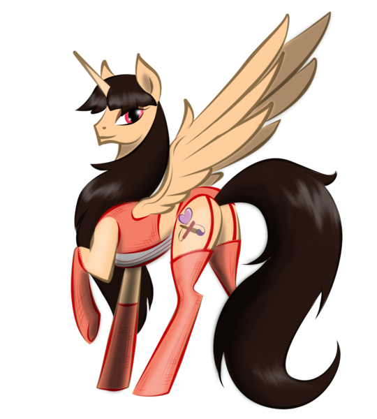 Size: 1331x1480 | Tagged: suggestive, artist:cloclo2388, derpibooru import, oc, oc:spring beauty, unofficial characters only, alicorn, pony, alicorn oc, clothes, female, lingerie, solo, solo female