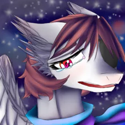 Size: 400x400 | Tagged: safe, artist:brainiac, derpibooru import, oc, oc:hunters moon, unofficial characters only, pegasus, pony, female, icon, older, sad, solo