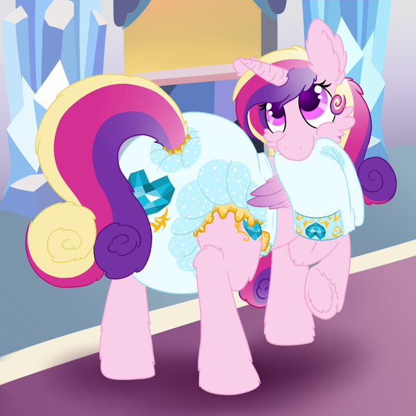 Size: 1200x1200 | Tagged: artist:plinkie_poi, cute, cutedance, cutie mark diapers, derpibooru import, diaper, diaper fetish, poofy diaper, princess cadance, questionable, solo