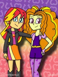 Size: 1200x1600 | Tagged: safe, artist:djgames, derpibooru import, adagio dazzle, sunset shimmer, equestria girls, female, lesbian, shipping, sunsagio