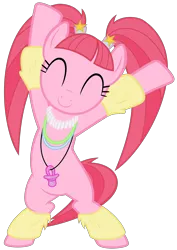 Size: 3000x4243 | Tagged: safe, artist:sollace, derpibooru import, pacific glow, pony, the saddle row review, .svg available, bipedal, cute, dancing, glowbetes, glowstick, leg warmers, necklace, pacifier, simple background, solo, transparent background, vector