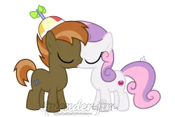 Size: 7087x4724 | Tagged: absurd resolution, artist:splender-fire, button mash, cutie mark, derpibooru import, female, kissing, male, safe, shipping, simple background, straight, sweetie belle, sweetiemash, the cmc's cutie marks, transparent background