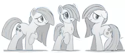 Size: 2000x851 | Tagged: artist:ncmares, blushing, derpibooru import, hair over one eye, marble pie, monochrome, raised hoof, safe, sketch, solo