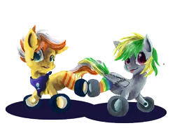 Size: 6737x4935 | Tagged: safe, artist:owlvortex, derpibooru import, oc, oc:pylon, oc:wheely bopper, unofficial characters only, original species, wheelpone, absurd resolution, simple background, tongue out, transparent background