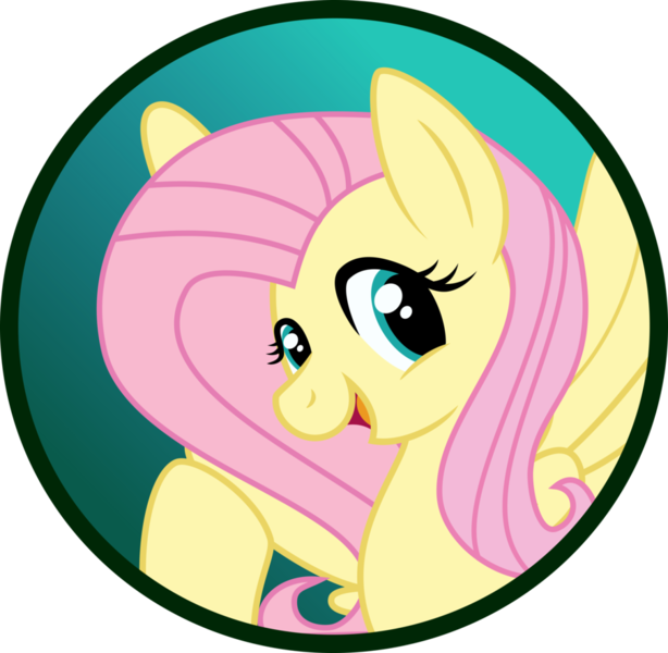 Size: 904x883 | Tagged: safe, artist:koonzypony, derpibooru import, fluttershy, pony, button, female, mare, pin, solo