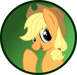 Size: 904x884 | Tagged: safe, artist:koonzypony, derpibooru import, applejack, button, pin, solo