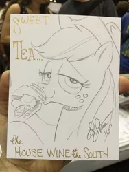 Size: 1024x1365 | Tagged: safe, artist:andypriceart, derpibooru import, applejack, solo, sweet tea, traditional art