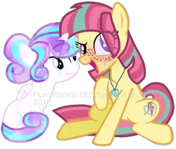 Size: 826x702 | Tagged: safe, artist:flurrypastels-mlp, derpibooru import, princess flurry heart, sour sweet, ponified, equestria girls, friendship games, equestria girls ponified, freckles, necklace, scar