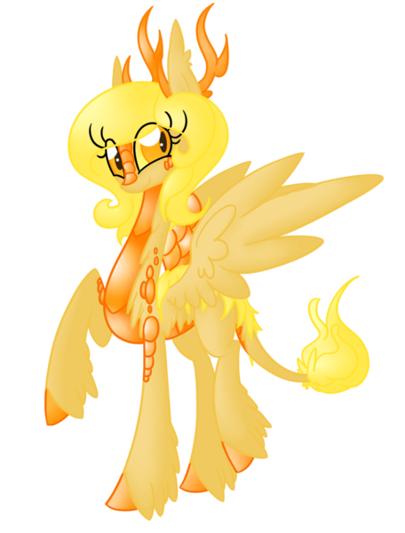 Size: 942x1240 | Tagged: alternate universe, antlers, artist:australian-senior, colored hooves, colored sclera, curiosity core, derpibooru import, golden eyes, kirin, kirindos, oc, oc:delly invictus, ponified, portal (valve), safe, scales, simple background, solo, transparent background, unofficial characters only, unshorn fetlocks