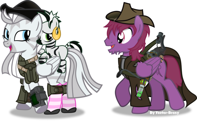 Size: 3313x2032 | Tagged: safe, artist:vector-brony, derpibooru import, oc, oc:crystal eclair, oc:tooty fruity, oc:xian, unofficial characters only, hybrid, pegasus, pony, zebra, fallout equestria, fallout equestria: influx, fanfic, battle saddle, blank flank, clothes, coat, cowboy hat, dashite, energy weapon, fanfic art, female, foal, group, gun, hat, hooves, layered armour, magical energy weapon, male, mare, open mouth, parent:crystal eclair, parent:tooty fruity, parents:tootyeclair, pipbuck, plasma rifle, simple background, smiling, stallion, terminator, tootyeclair, transparent background, vector, weapon, wings