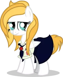 Size: 1114x1361 | Tagged: safe, derpibooru import, oc, oc:luftkrieg, unofficial characters only, pegasus, pony, /pone/, 8chan, aryan, aryan pony, blonde, clothes, cute, female, filly, germany, hitler youth, magical lesbian spawn, nazi, nazipone, necktie, offspring, parent:oc:aryanne, parent:oc:kyrie, parents:oc x oc, shirt, skirt, smiling, solo, swastika, uniform