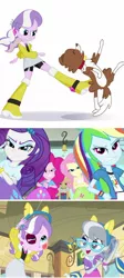 Size: 704x1571 | Tagged: semi-grimdark, derpibooru import, edit, applejack, diamond tiara, fluttershy, pinkie pie, rainbow dash, silver spoon, winona, equestria girls, abuse, abuse edit, animal abuse, black eye, drama bait, eqg abuse edits, karma, kick the dog, tiarabuse, winonabuse