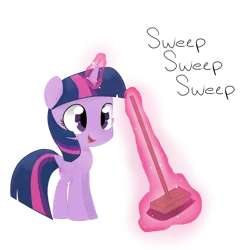 Size: 1024x1031 | Tagged: safe, artist:lazymunchlax, derpibooru import, twilight sparkle, twilight sparkle (alicorn), alicorn, pony, the saddle row review, broom, magic, simple background, solo, sweeping, sweepsweepsweep, telekinesis, transparent background, twilight sweeple