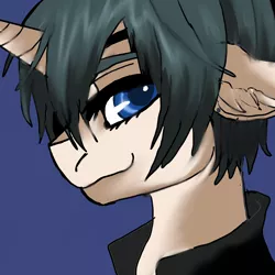 Size: 1730x1730 | Tagged: safe, artist:brainiac, derpibooru import, ponified, pony, unicorn, anime, black butler, butler, ciel phantomhive, clothes, crossover, eyepatch, floppy ears, kuroshitsuji, male, smiling, solo, stallion