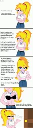 Size: 1054x4000 | Tagged: suggestive, artist:cbear624, derpibooru import, oc, oc:sinfonia krystal, unofficial characters only, equestria girls, angry, annoyed, belly button, black underwear, bra, breasts, clothes, comic, dialogue, door, female, get out, looking at you, pointing, rant, shirt, shirt lift, solo, solo female, swearing, tanktop, underwear, vulgar