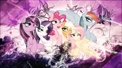 Size: 3840x2160 | Tagged: applejack, artist:skrayp, artist:strachattack, derpibooru import, fluttershy, mane six, my little pony, pinkie pie, rainbow dash, rarity, safe, twilight sparkle, vector, wallpaper