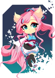 Size: 1500x2127 | Tagged: anthro, artist:oathkeeper21, clothes, derpibooru import, fluttershy, fox, kitsune, lolita fashion, lolitashy, safe, solo, wa-loli