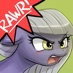Size: 500x500 | Tagged: safe, artist:lumineko, derpibooru import, part of a set, limestone pie, pony, angry, cute, female, limabetes, mare, open mouth, rawr, rawrvatar, solo