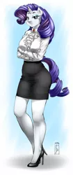 Size: 502x1200 | Tagged: anthro, artist:pia-sama, breasts, busty rarity, clothes, derpibooru import, female, high heels, legs, long legs, plantigrade anthro, rarity, safe, shoes, skirt, small head, solo, tube skirt