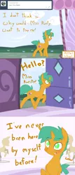 Size: 1152x2700 | Tagged: safe, artist:kryptchild, derpibooru import, snails, pony, ask glitter shell, comic:when aero met glitter, ask, carousel boutique, comic, glitter shell, mannequin, solo, transgender, tumblr