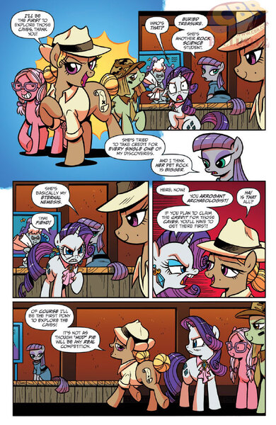 Size: 600x922 | Tagged: safe, artist:brendahickey, derpibooru import, idw, buried treasure, deep strata, maud pie, rarity, pony, spoiler:comic, spoiler:comicff29, comic, official comic, preview