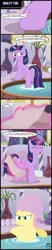 Size: 1424x6827 | Tagged: safe, artist:toxic-mario, derpibooru import, fluttershy, twilight sparkle, twilight sparkle (alicorn), alicorn, pony, flutter brutter, annoyed, comic, magic, spa, telekinesis, towel, unamused