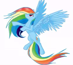 Size: 840x749 | Tagged: safe, artist:biscuitmango, derpibooru import, rainbow dash, flying, solo