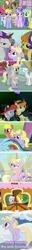 Size: 327x2558 | Tagged: safe, derpibooru import, screencap, carrot top, cherry berry, cloud kicker, daisy, derpy hooves, dinky hooves, doctor whooves, flower wishes, golden harvest, lightning bolt, liza doolots, meadow song, millie, minuette, petunia, pinkie pie, rainbow dash, rarity, sea swirl, seafoam, sunshower raindrops, time turner, tootsie flute, twilight sparkle, white lightning, written script, pegasus, pony, flutter brutter, female, mare