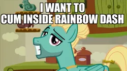 Size: 1277x715 | Tagged: suggestive, derpibooru import, edit, edited screencap, screencap, zephyr breeze, pegasus, pony, flutter brutter, caption, ceramic squirrel, cum inside rainbow dash, discovery family logo, female, image macro, iwtcird, male, meme, shipping, solo, solo female, stallion, straight, zephdash