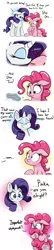 Size: 750x3500 | Tagged: safe, artist:bellspurgebells, derpibooru import, pinkie pie, rarity, earth pony, pony, unicorn, bandaid, blushing, comic, crush, cute, dialogue, diapinkes, eyes closed, female, heart, kiss it better, kissing, lesbian, mare, raripie, shipping, tail hug