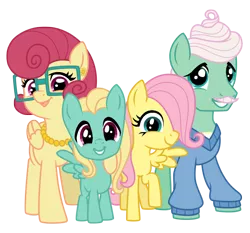 Size: 700x653 | Tagged: safe, artist:overgrandmapowerlord, derpibooru import, fluttershy, gentle breeze, posey shy, zephyr breeze, pegasus, pony, flutter brutter, colt zephyr breeze, cute, female, filly, filly fluttershy, shyabetes, shys, the shy family, wings, younger, zephyrbetes