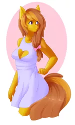 Size: 1280x2124 | Tagged: suggestive, artist:onion-hime, derpibooru import, oc, unofficial characters only, anthro, breasts, cleavage, clothes, dress, female, pony ears, solo