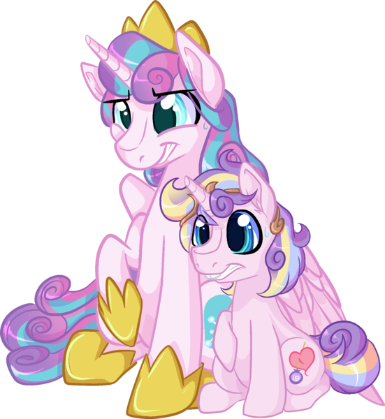 Size: 1728x1882 | Tagged: artist:paintsplatter, derpibooru import, oc, oc:sugar swirl, offspring, parent:princess cadance, parent:shining armor, parents:shiningcadance, princess flurry heart, safe, siblings